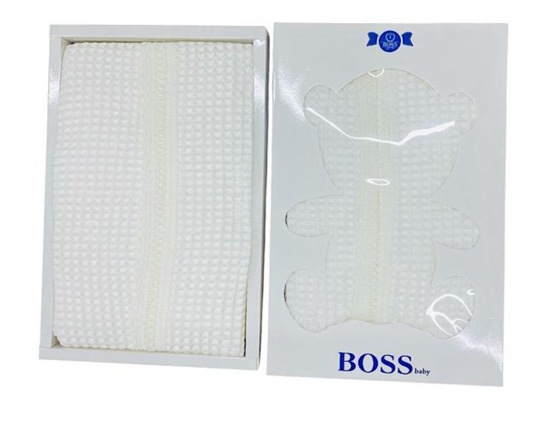 Babies Lace Border Teddy Boxed Blanket